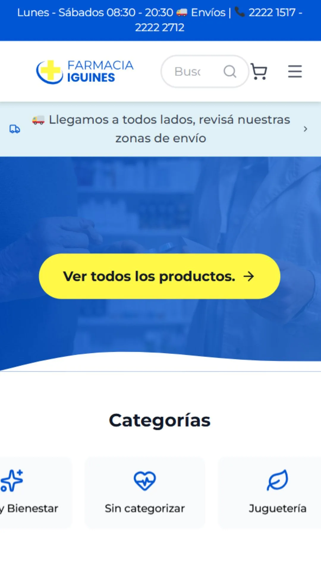 Home de Farmacia Iguines en versión móvil