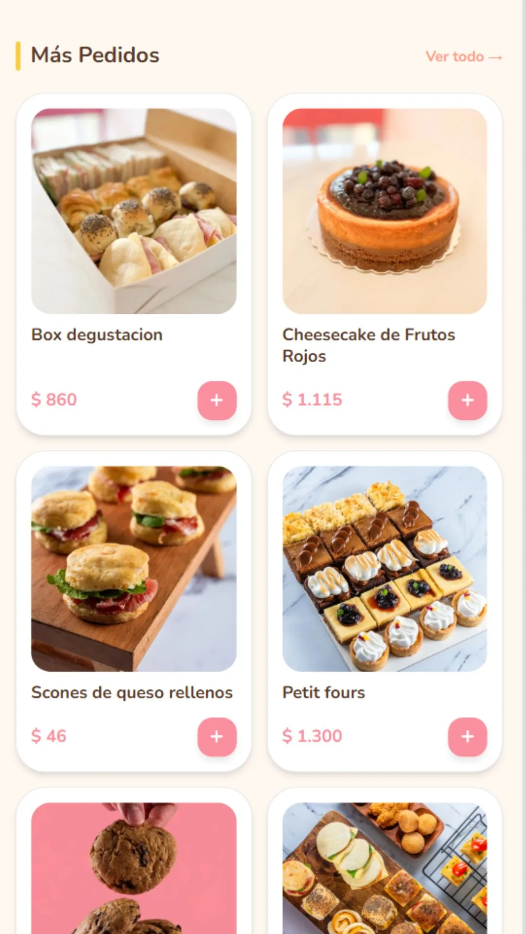 Listado de productos de Pochita en celular