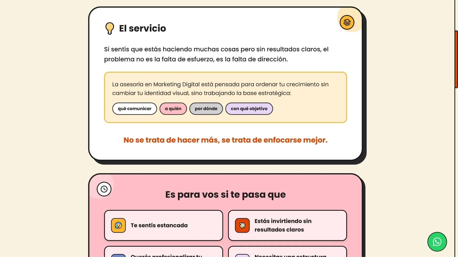 Sección de servicios de Arrancandonga mostrando sus propuestas de branding